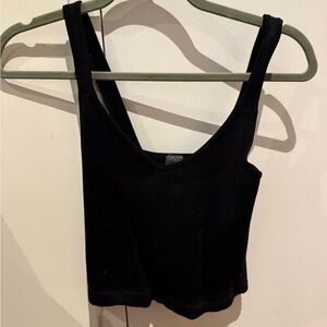 Dynamic Women’s Black Ribbed Crop Stretch Tank One Size